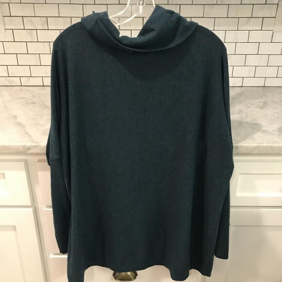 Smartwool Sweater Womens Small Teal Cowl Neck Dolman Long Sleeve Knit Pullover - Picture 3 of 7